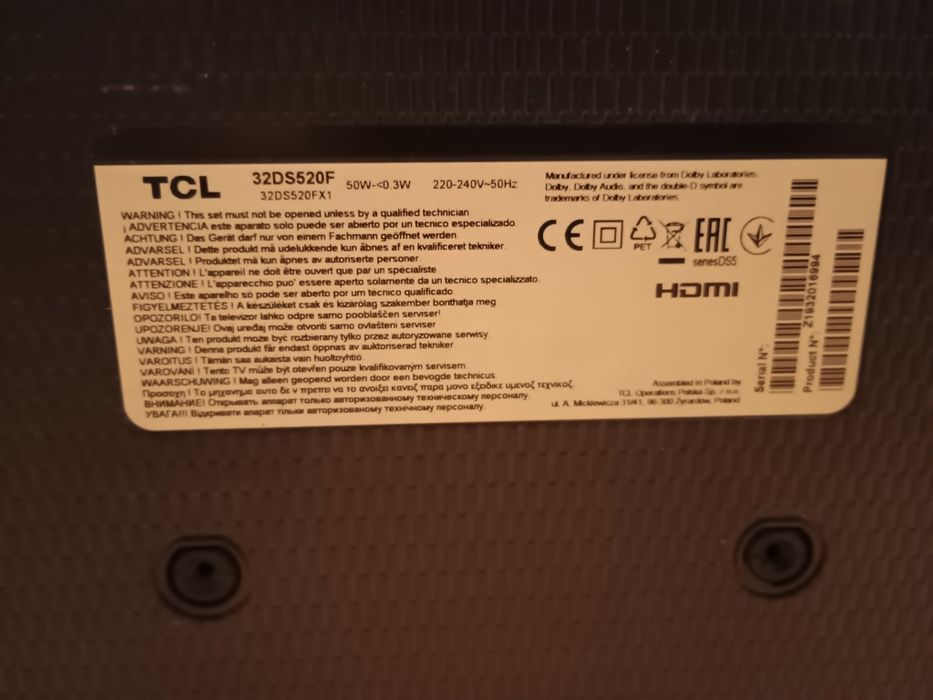 TCL 32" FHD Led Smart TV HEVC