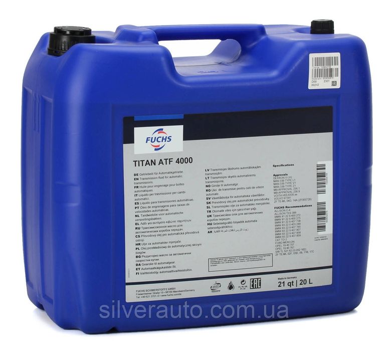 Трансмісійне масло FUCHS TITAN ATF 4000 20 л!
