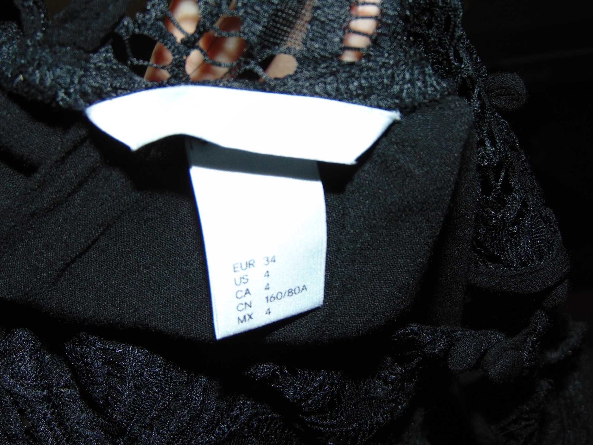 H&M - bluzka z koronkową górą - rozmiar 34