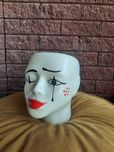 Ceramiczna głowa doniczka wazon Pierrot ręcznie malowana/retro vintage