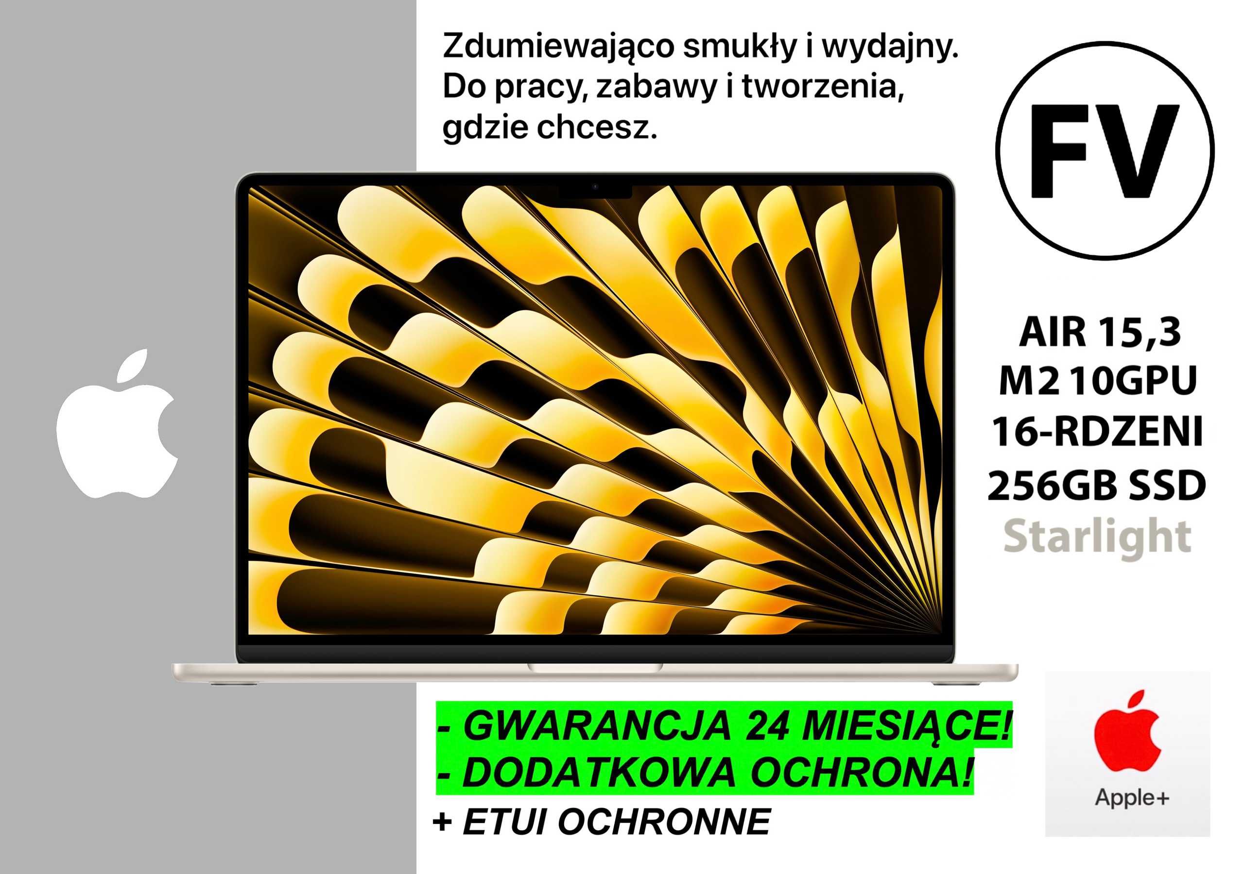 Nowy Apple MacBook Air 15 M2 256GB 16RDZ STRL GW+UBEZPIECZENIE 2-LATA!
