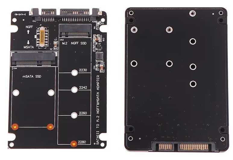 Adapter dysku mSATA + M2 SSD NGFF SATA B-key/ B/M-key  z Obudową  2.5"