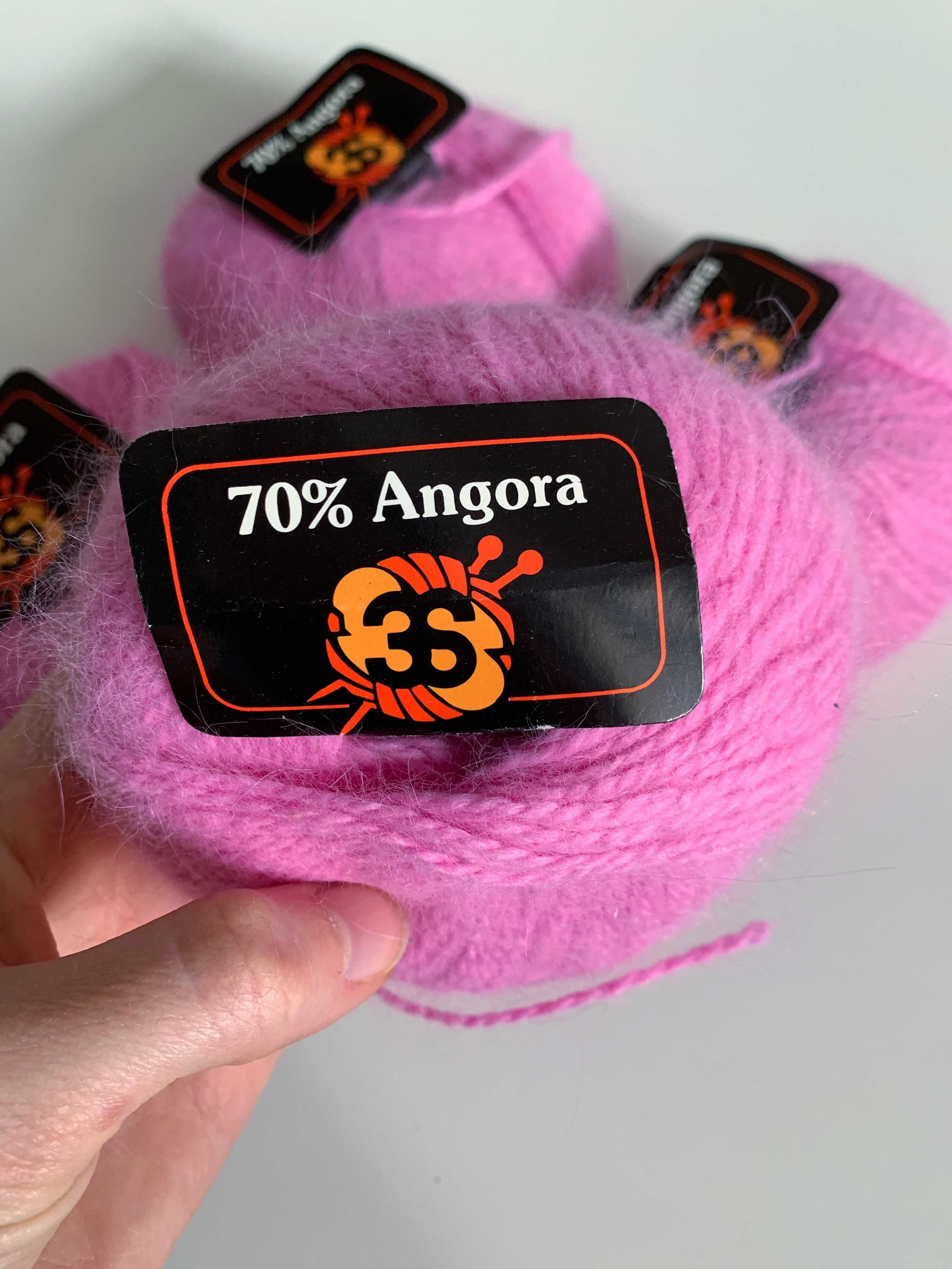 Komplet włóczka 70% angora 20% wełna jagnięcia naturalny skład