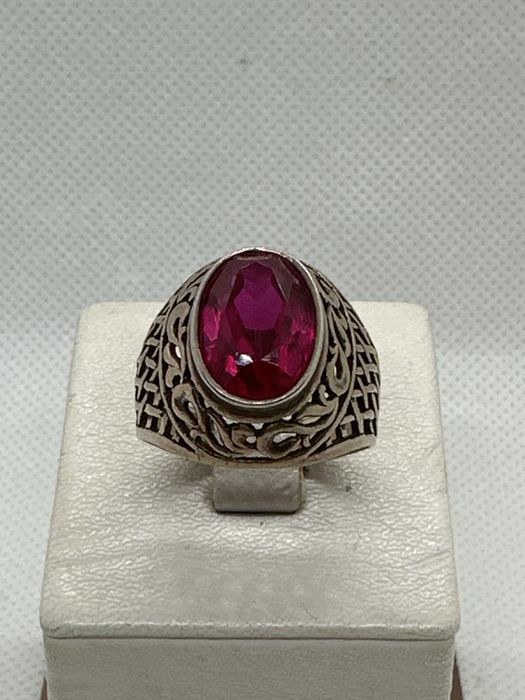 Кольцо серебро 875 каблучка 925 корунд