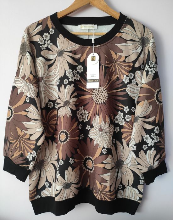 Nowa bluzka w kwiaty oversize