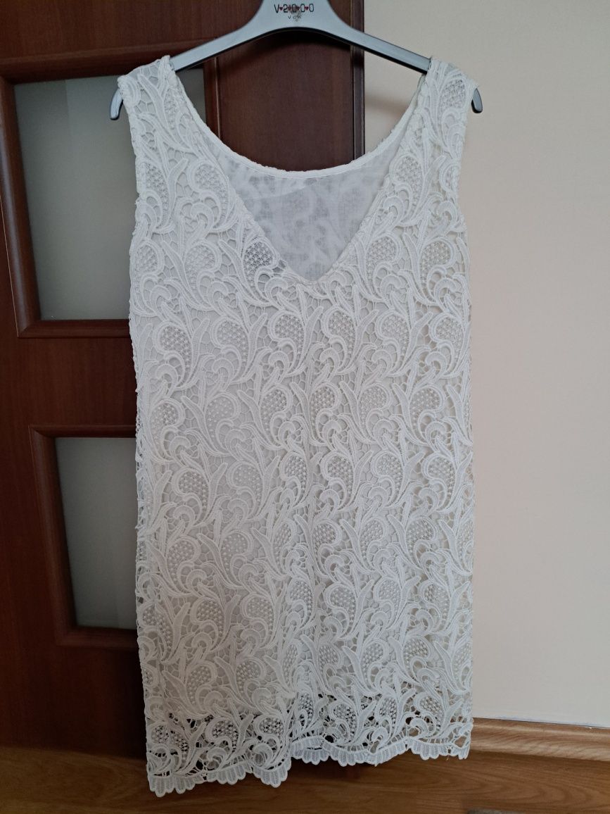 Sukienka wyjściowa Only One ecru M-ka/ 100% bawełna