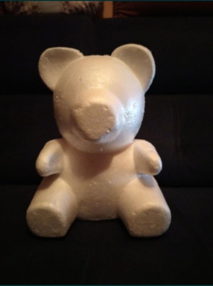 Styropianowy miś 33cm rose bear Handmade