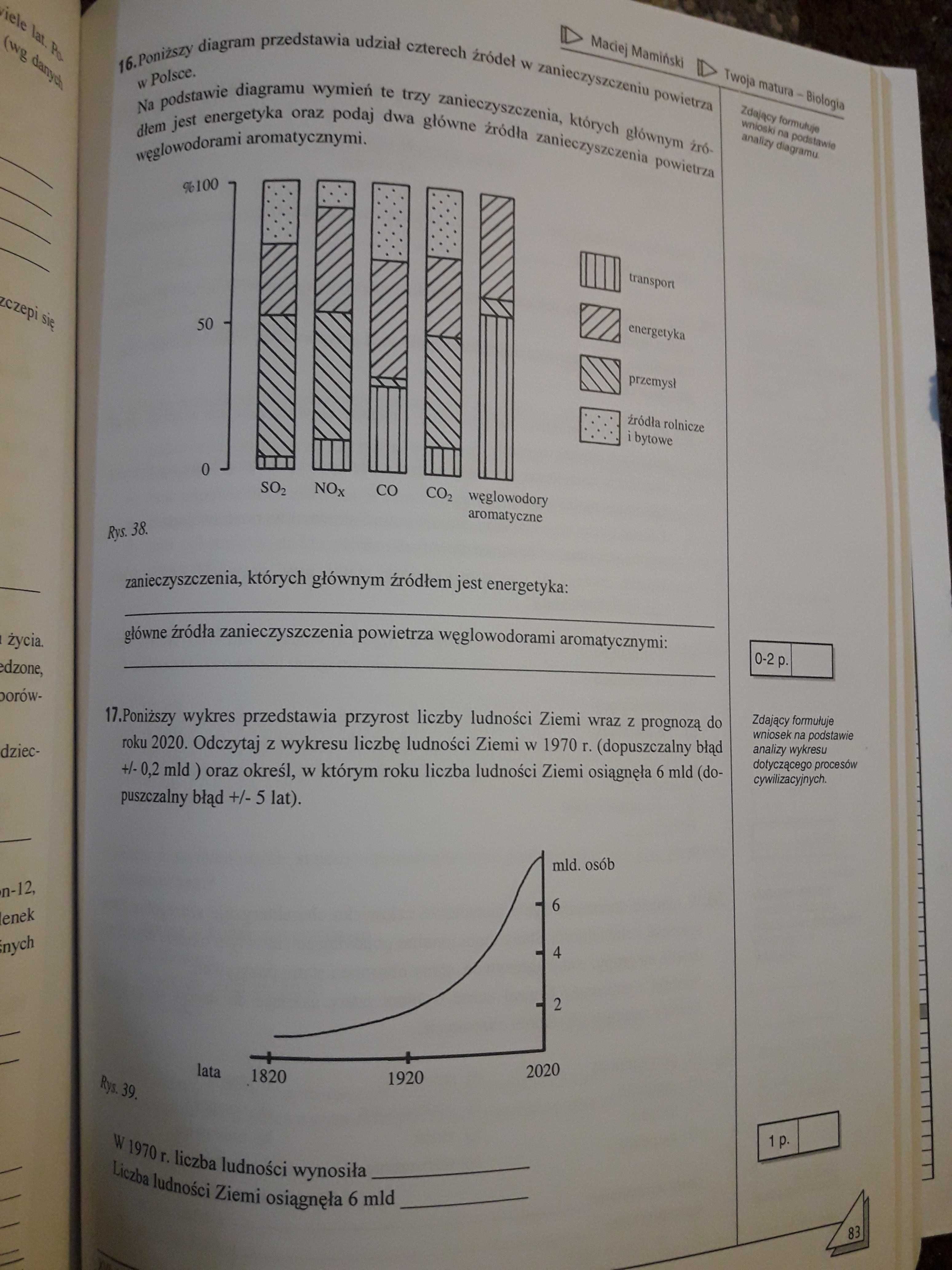 BIOLOGIA - matura - zestawy ciekawych zadań maturalnych