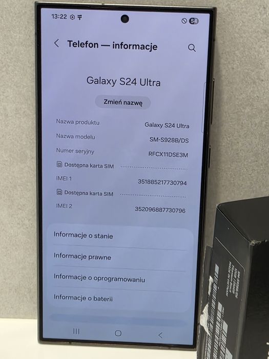 Jak Nowy Samsung Galaxy S24 Ultra 256GB Titanium Black Bez Rat Gwaranc
