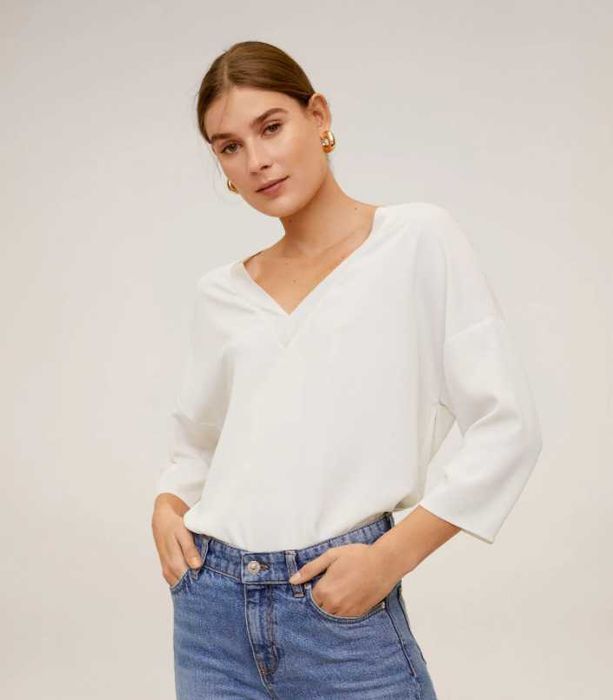 Mango koszula oversize ecru S 36 stan idealny