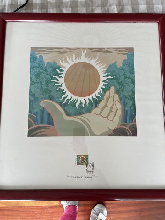 Quadro e selo Ano Europeu do Ambiente 1987