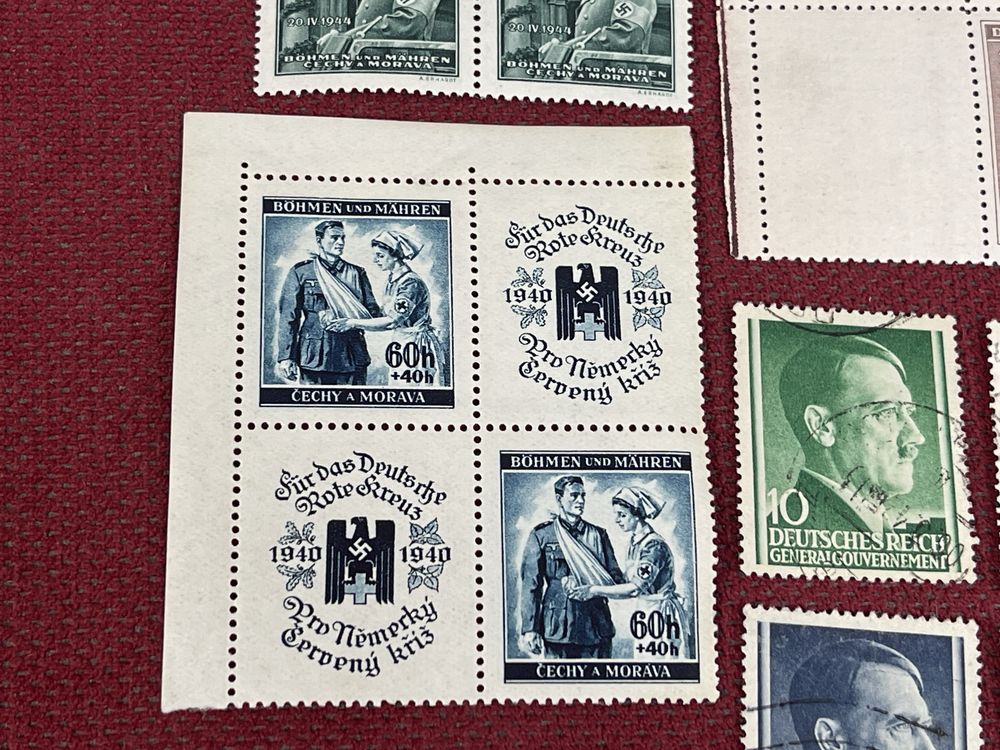 Zestaw Znaczków Niemieckich Hitler Deutsches Reich