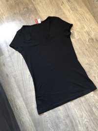 Podkoszulek/t-shirt czarny, HM, L/40, dekolt w serek