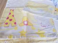 Śliczna bawełniana pościel-poszewka na kołdrę i poduszkę żółta w zwier