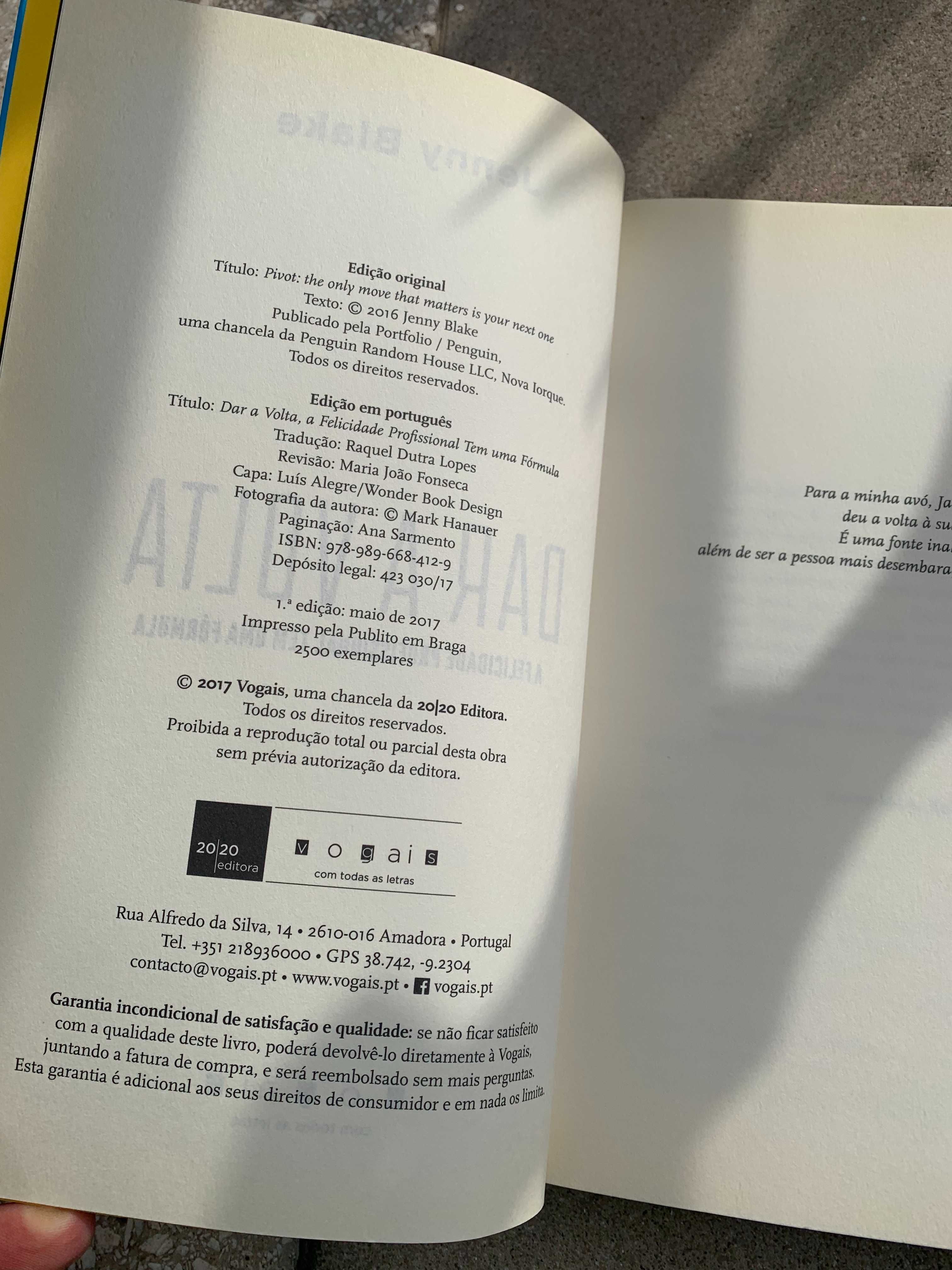 Livro Dar a Volta: A Felicidade Profissional tem uma Fórmula 1ª Edição