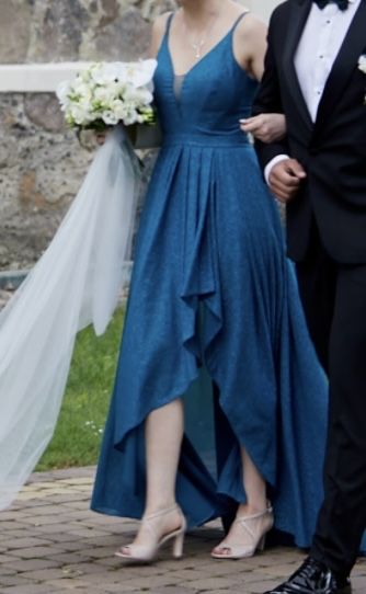 Brokatowa sukienka MAXI na ślub poprawiny lub dla świadkowej