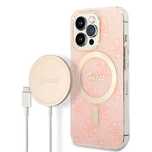 Etui Guess 4G Print MagSafe na iPhone 13 Pro + ładowarka indukcyjna -