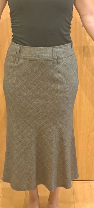 Saia em tweed tons  castanho/ cinzento