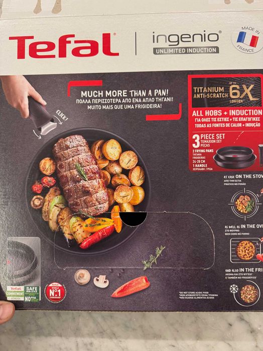 2 Frigideiras Tefal em Titânio para Indução – excelente estado