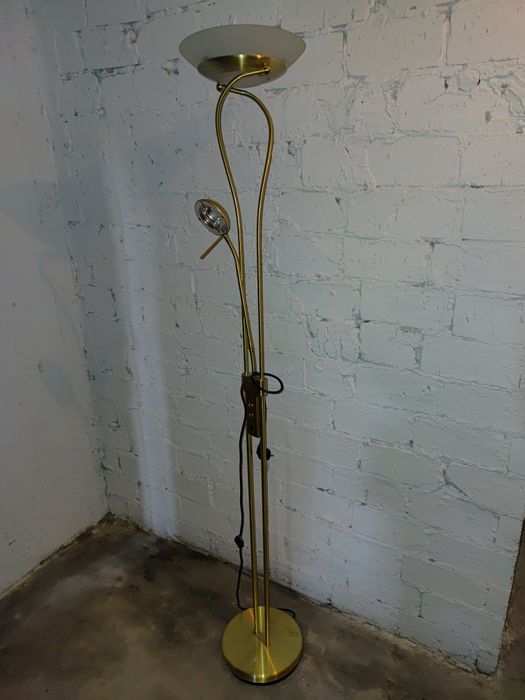 Lampa stojąca,  podłogowa złota