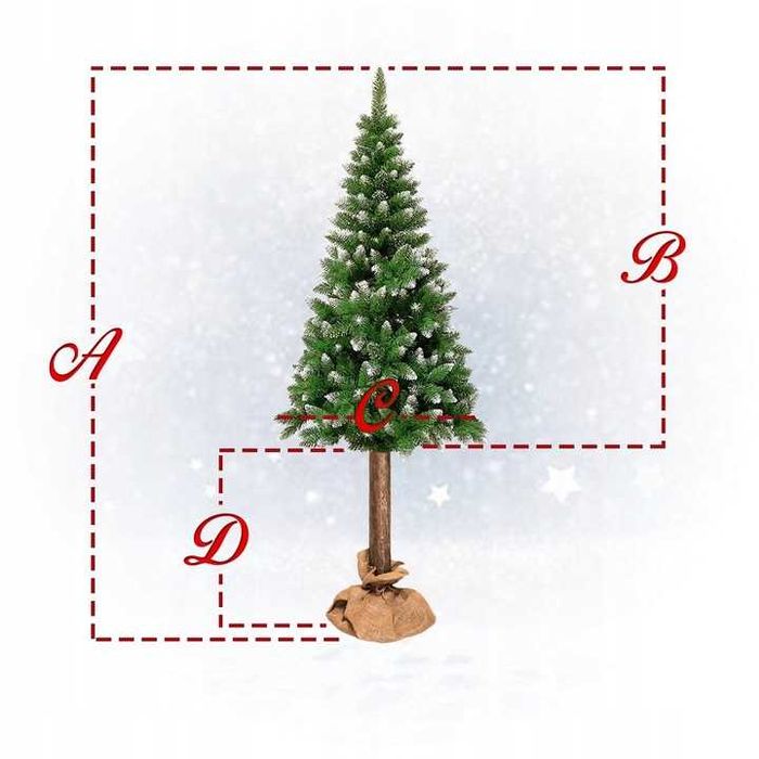 Choinka sztuczna 180 cm - Świerk Diamentowa na pniu HURT DETAL