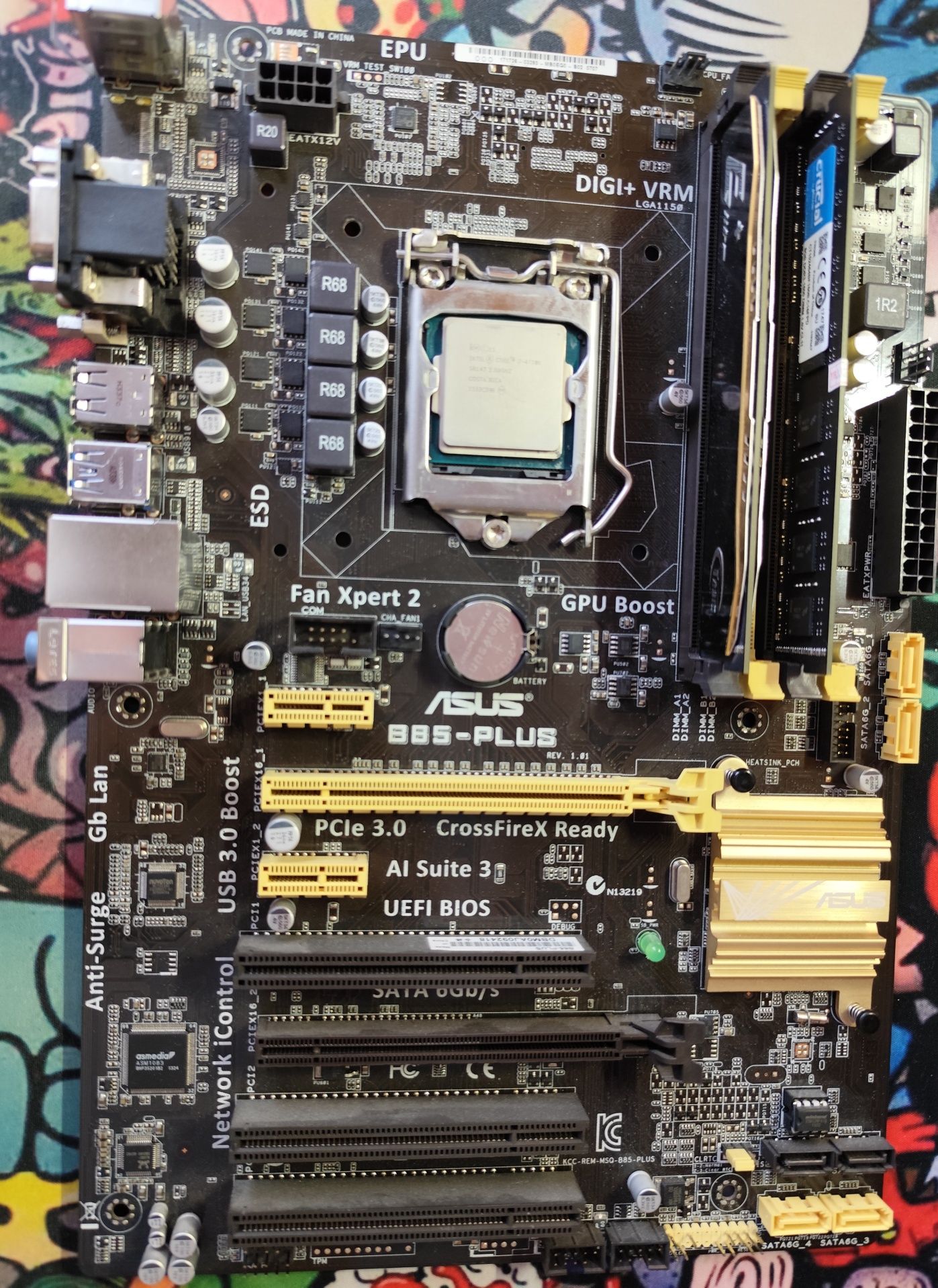 Комплект i7 4770k та b85-plus  2x8gb 1600МГц ddr3