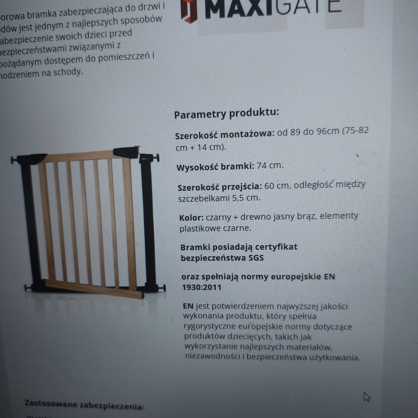 Bramki/barierki zabezpieczające na schody 2 sztuki