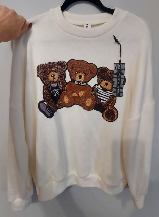 Sweterek z misiem uni M-XL