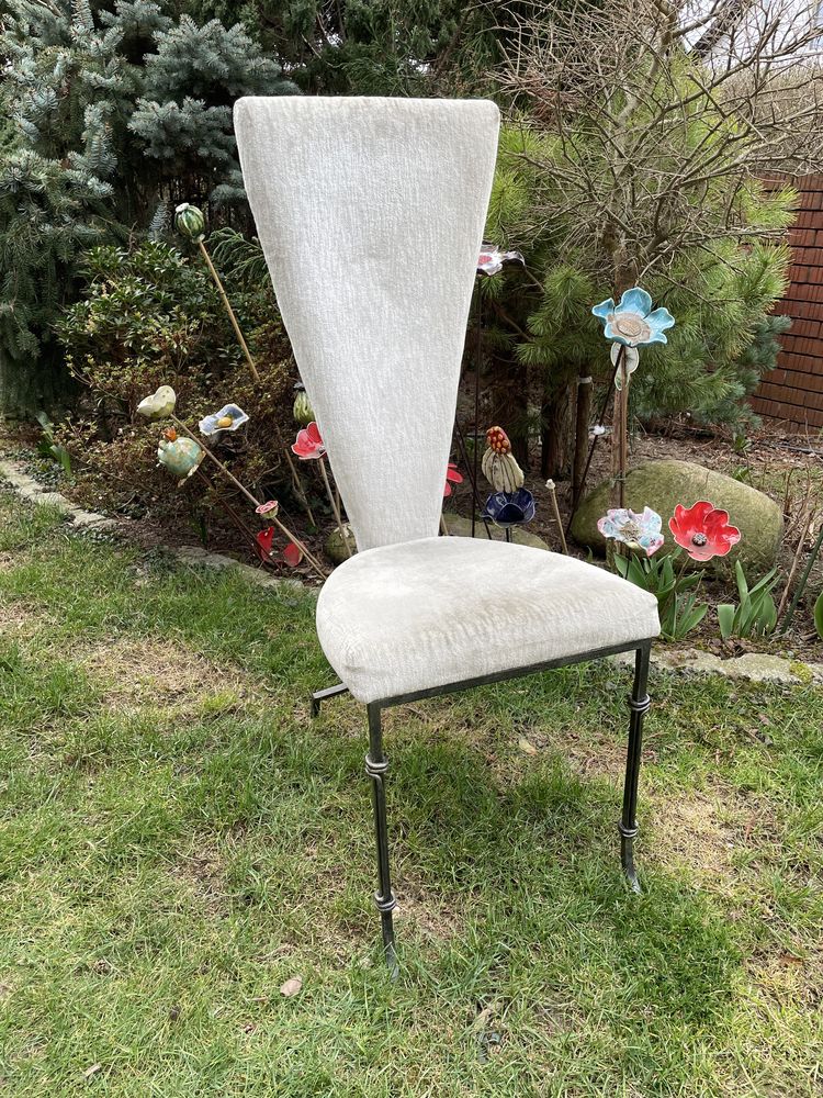 Kalita krzesło kute tapicerowane metalowe ręcznie wykonane