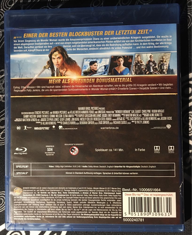 Wonder Woman Blu ray