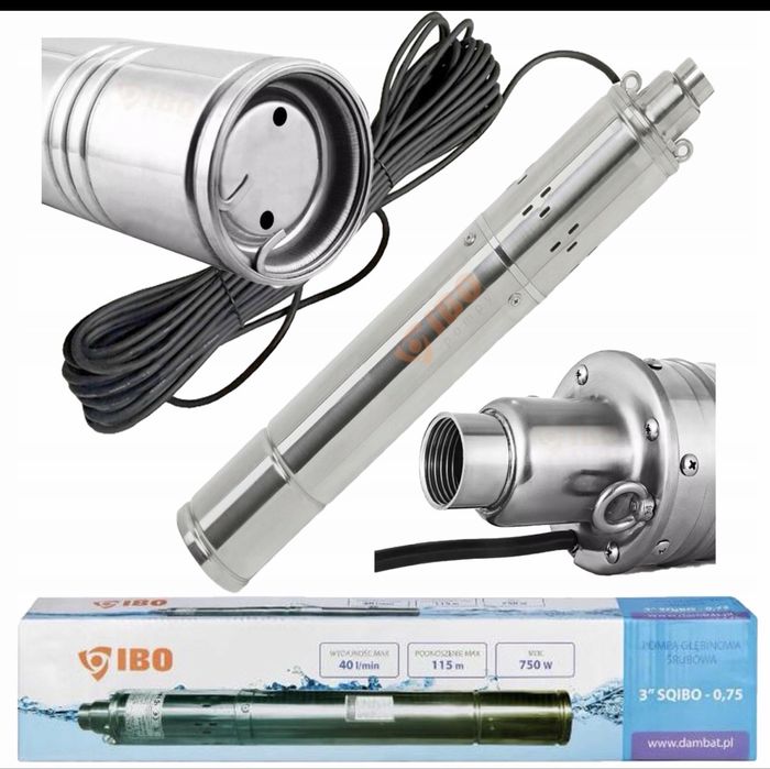 GWARANCJA: Pompa głębinowa 3" SQIBO 0,75 IBO VW 25m Energooszczędna