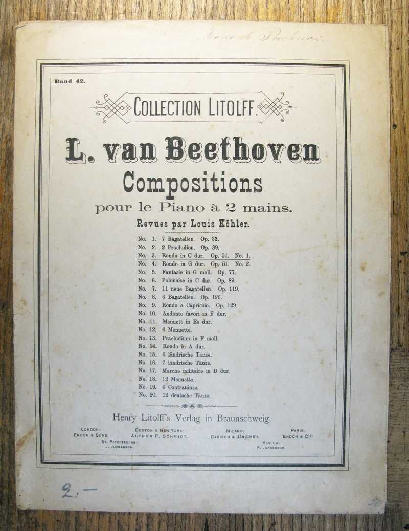 L. van Beethoven Rondo C - dur nuty na fortepian