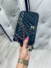 Luksusowa torebka Chanel black chevron