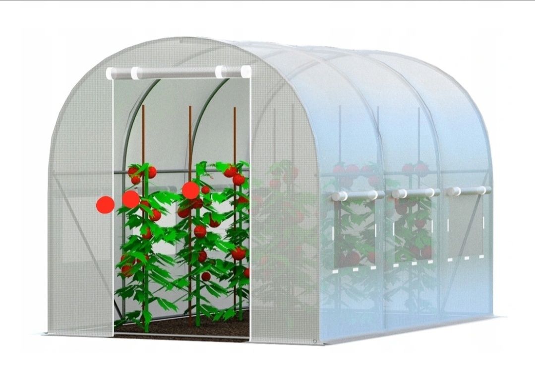 TUNEL foliowy ogrodowy BIAŁY 2x3 m szklarnia