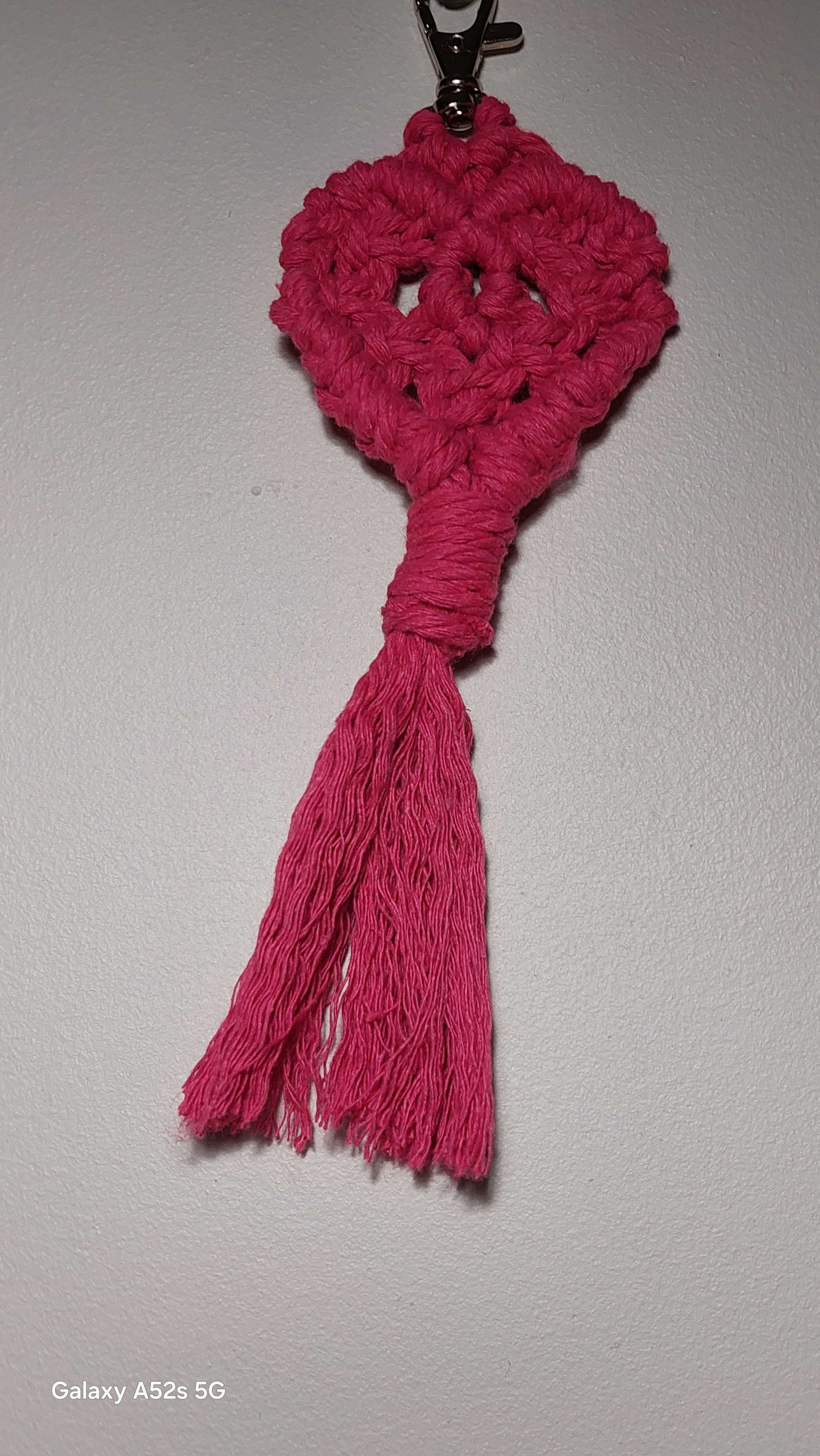 Serce brelok/zawieszka macrame