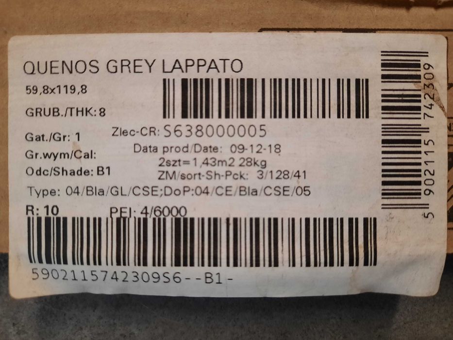 Płytki ścienno-podłogowe QUENOS GREY LAPPATO