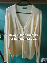 Nowy pastelowy żółty sweterek United Colour of Benetton