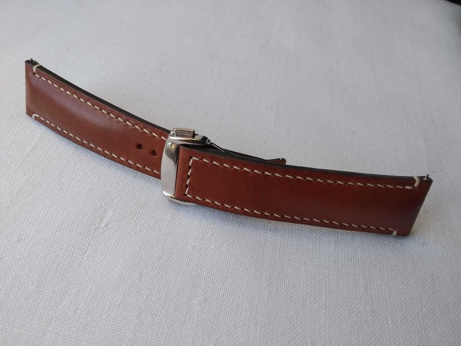 Pasek skórzany do zegarka 20 / 18 mm - motylek typu "Omega "