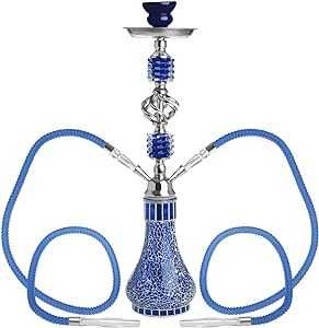 1108 DXP fajka wodna SHISHA mozaika Hookah z 2 wężami ok.55cm OPIS