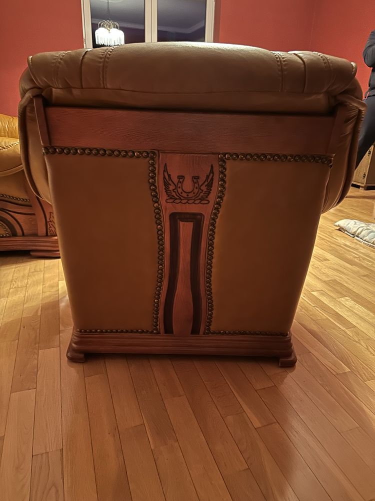 Komplet wypoczynkowy skóra