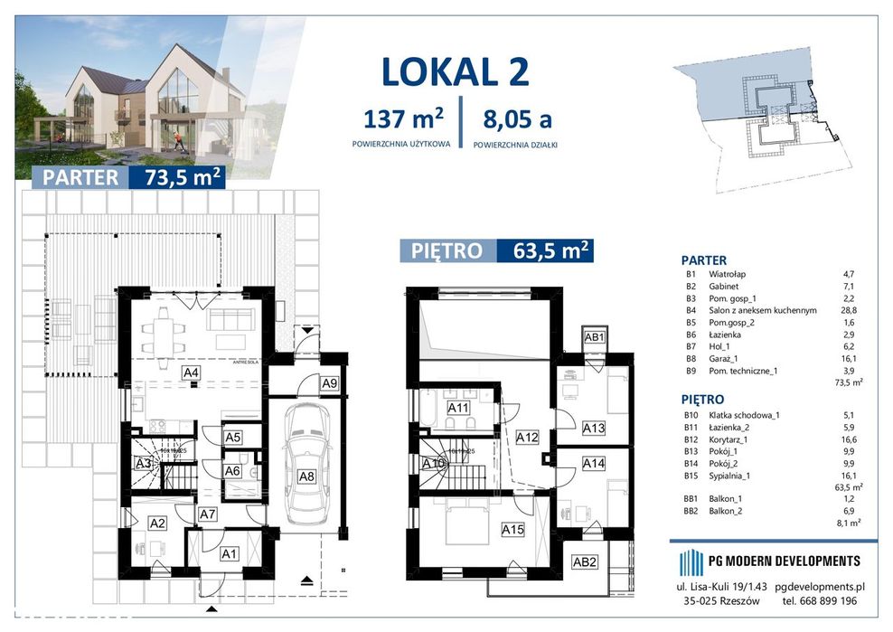 Nowoczesny dom w zabudowie bliźniaczej – 137 m² w spokojnej m. Nosówka