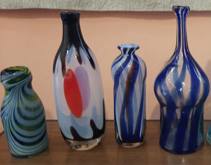 Старинные бутылки и вазы; выдувное стекло; гутне скло; Fratelli Toso;