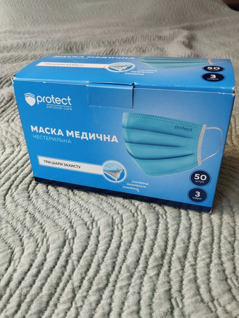 Маска медична, три шари