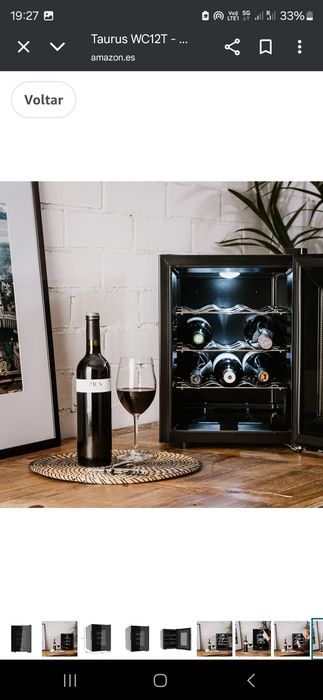 Vinoteca / Garrafeira termoelétrica para 12 garrafas