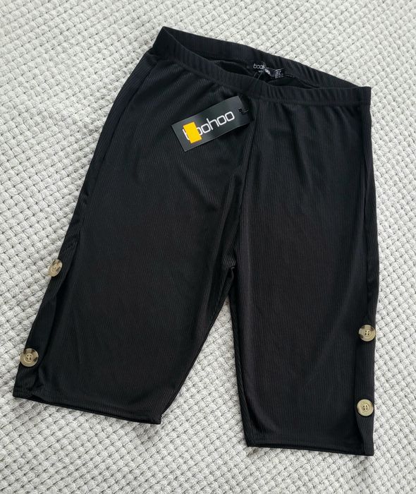 Hit Nowe krótsze spodenki legginsy damskie sportowe w prążkowane