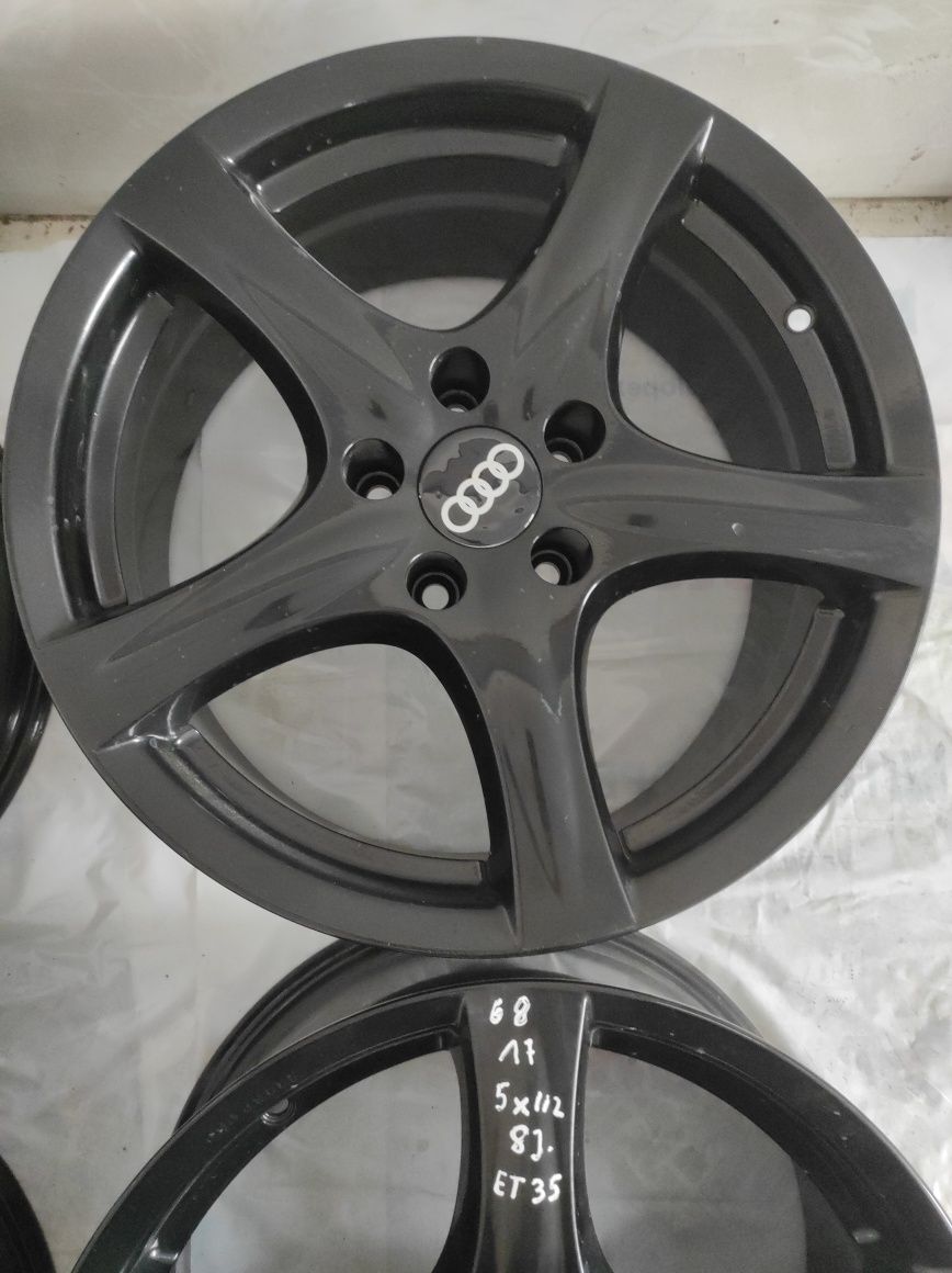 68 Felgi aluminiowe AUDI R 17 5x112 Bardzo Ładne Czarne