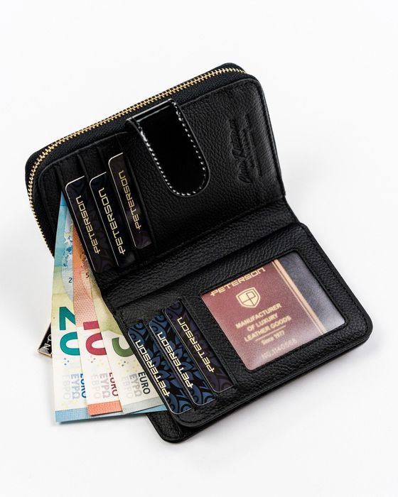 mały skórzany portfel damski rfid - peterson