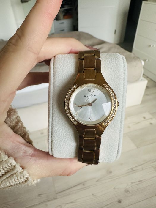 Zegarek Elixa Apart różowe złoto cyrkony w oryginalnym pudełku