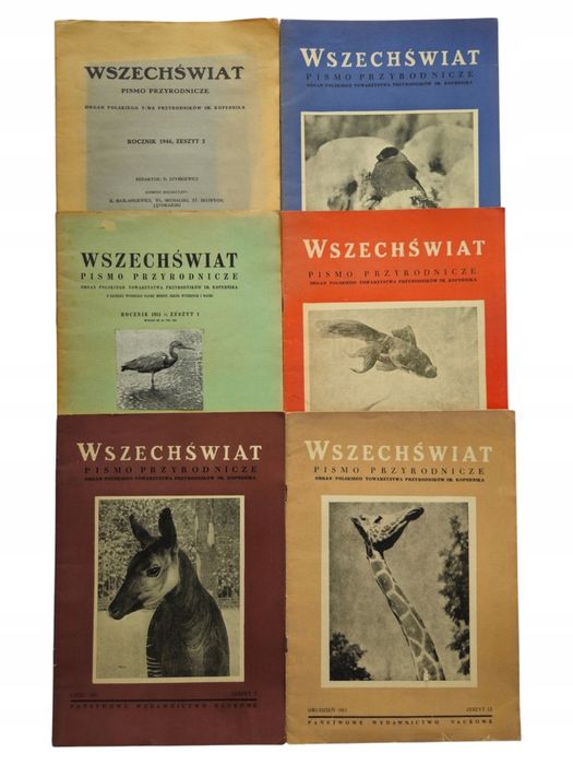 6x Wszechświat Pismo Przyrodnicze Roczniki 1946