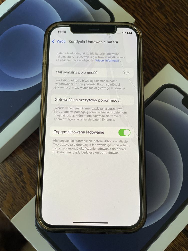iPhone 12 czarny oryginalna bateria 91 %